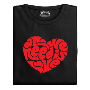 Manboxeo Dámské tričko s potiskem “All we need is love” - červené srdce