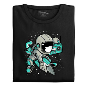 Manboxeo Dámské tričko s potiskem “Astronaut na raketě s rádiem”