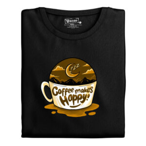 Manboxeo Dámské tričko s potiskem “Coffee Makes Happy”