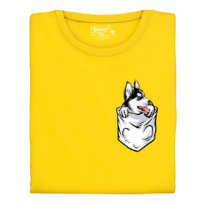 Manboxeo Dámské tričko s potiskem "Husky v kapsičce"