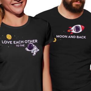 Manboxeo Dámské tričko s potiskem “Love each other to the Moon and back”