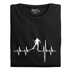 Manboxeo Dámské tričko s potiskem "Srdeční tep Lyže"