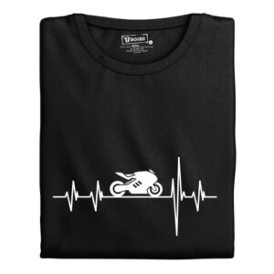 Manboxeo Dámské tričko s potiskem "Srdeční tep Silniční motorka"
