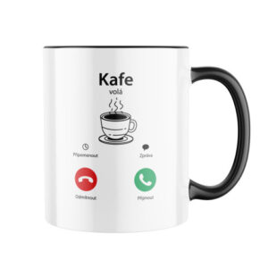 Manboxeo Keramický hrnek s potiskem Kafe volá 325 ml