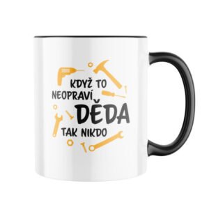 Manboxeo Keramický hrnek s potiskem Když to neopraví děda
