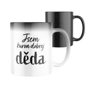 Manboxeo Magický keramický hrnek s potiskem Jsem kurva dobrej děda 325 ml