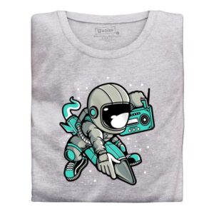 Manboxeo Pánské tričko s potiskem “Astronaut na raketě s rádiem”
