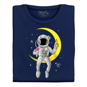 Manboxeo Pánské tričko s potiskem “Astronaut se zmrzlinou a pizzou”
