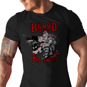 Manboxeo Pánské tričko s potiskem “Blood is just red sweat”