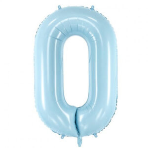 Modrý fóliový balónek ve tvaru číslice ''0''