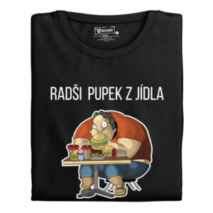 Pánské tričko s potiskem “Radši pupek z jídla