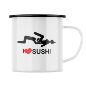 Plecháček s potiskem I ❤ sushi