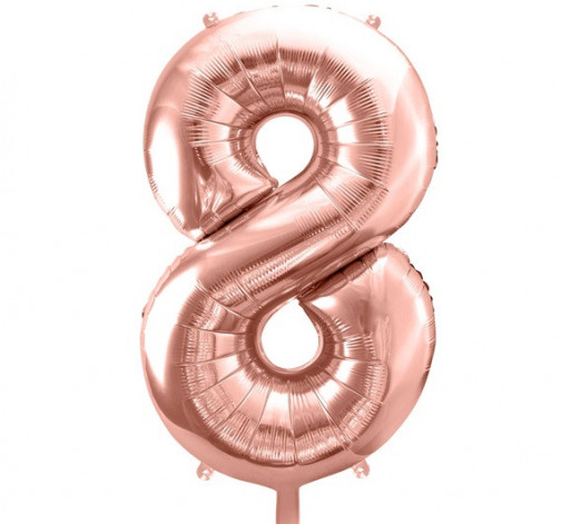 Rose gold fóliový balónek ve tvaru číslice ''8''