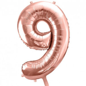 Rose gold fóliový balónek ve tvaru číslice ''9''