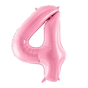 Růžový fóliový balónek ve tvaru číslice ''4''