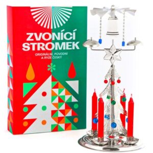 Logimax Česká obnovená výroba Tradiční andělské zvonění stromek stříbrný