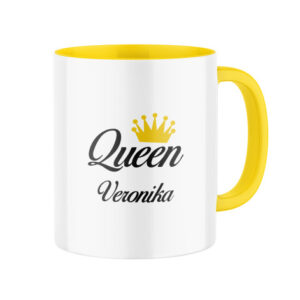 Keramický hrnek s potiskem "Queen" se jménem