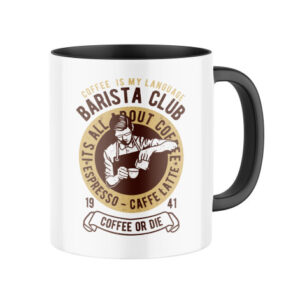 Manboxeo Keramický hrnek s potiskem Barista club 325 ml