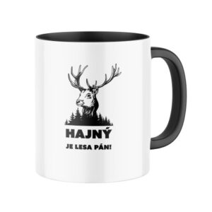 Manboxeo Keramický hrnek s potiskem Hajný je lesa pán! 325 ml