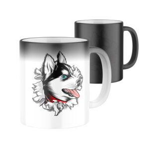 Manboxeo Magický keramický hrnek s potiskem Husky 325 ml