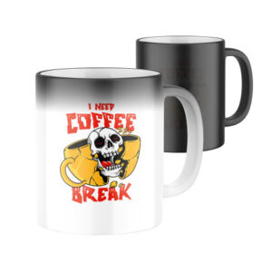 Manboxeo Magický keramický hrnek s potiskem I need a coffee break 325 ml