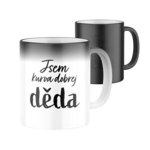 Manboxeo Magický keramický hrnek s potiskem Jsem kurva dobrej děda 325 ml