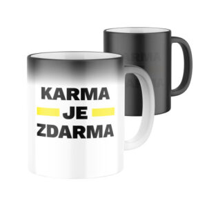 Manboxeo Magický keramický hrnek s potiskem Karma je zdarma 325 ml