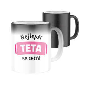 Manboxeo Magický keramický hrnek s potiskem Nejlepší teta na světě 325 ml