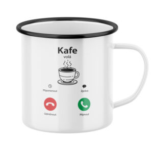 Plecháček s potiskem Kafe volá