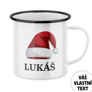 Plecháček s potiskem Vánoční čepice a jménem