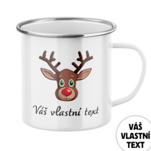 Plecháček s potiskem Vánoční sobík - hnědý s vlastním textem