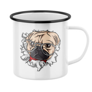 Plecháček s potiskem Mops s brýlemi
