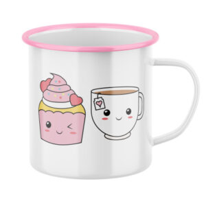 Plecháček s potiskem Roztomilý hrnek kafe a cupcake