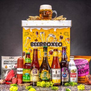 Beerboxeo dárkové balení - Plné pivních speciálů PREMIUM a masa