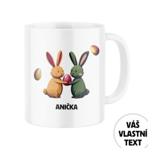 Keramický hrnek s potiskem Velikonoční zajíčci se jménem