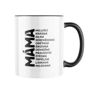 Keramický hrnek s potiskem Máma + přívlastky