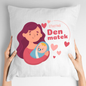 Polštář s potiskem Šťastný Den matek