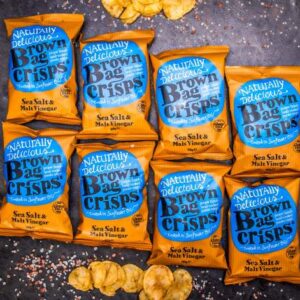 8× Brambůrky Brown Bag Crisps - mořská sůl a ocet 40 g