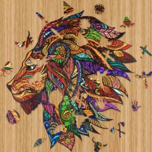 Dřevěné kreativní puzzle Král džungle