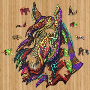 Dřevěné kreativní puzzle Kůň