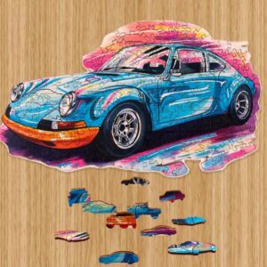 Dřevěné kreativní puzzle Sportovní auto