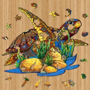 Dřevěné kreativní puzzle Želva