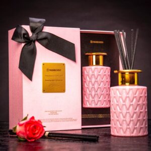 Elegantní aroma difuzér se stuhou a zlatým potiskem s intenzivní vůní - Rose Garden Collection 150 ml