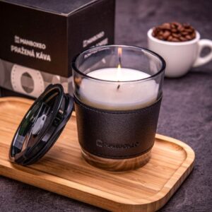Sójová svíčka v kávové sklenici s víčkem ToGO a intenzivní vůní - Roasted Coffee 230 g