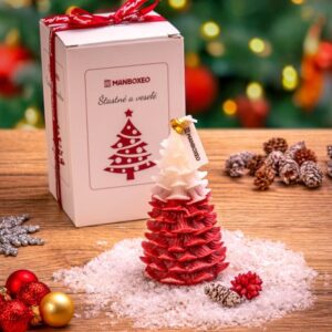 Vánoční stromeček - Sójová vonná svíčka s intenzivní vůní - Cinnamon & Vanilla