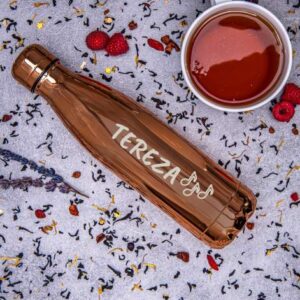 Termoska z nerezové oceli - rose gold s gravírováním
