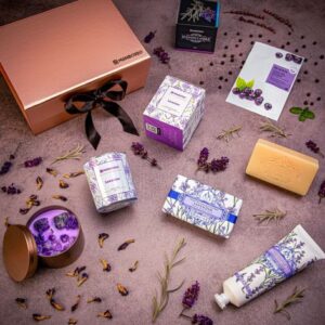 Giftboxeo dárkový box (rose gold) - S kosmetikou levandule