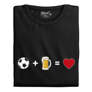 Pánské tričko s potiskem "⚽ +   = ❤️"