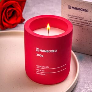 Betonová svíčka se sójovým voskem a intenzivní vůní - Red Rose 300 g