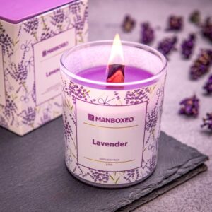 Originální Svíčka s dřevěným praskajícím knotem a intenzivní vůní Lavender 130 g